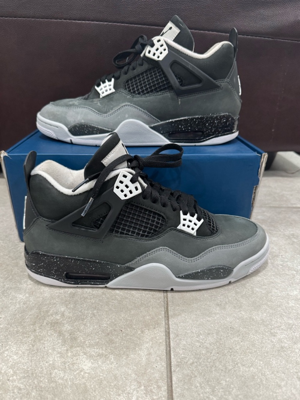 Size 11- Jordan 4 Retro 2024 Fear Black/White/Gray Men's Sneaker FQ8138-002